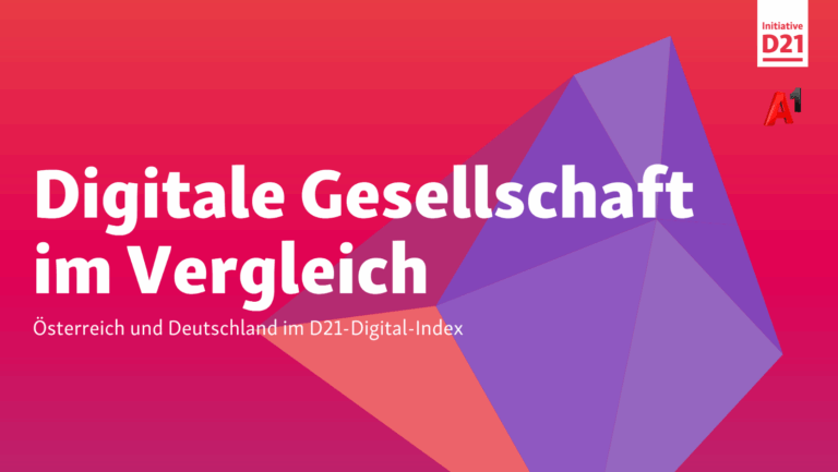 Logo mit folgendem Text: Digitale Gesellschaft im Vergleich. Österreich und Deutschland im D21-Digital-Index